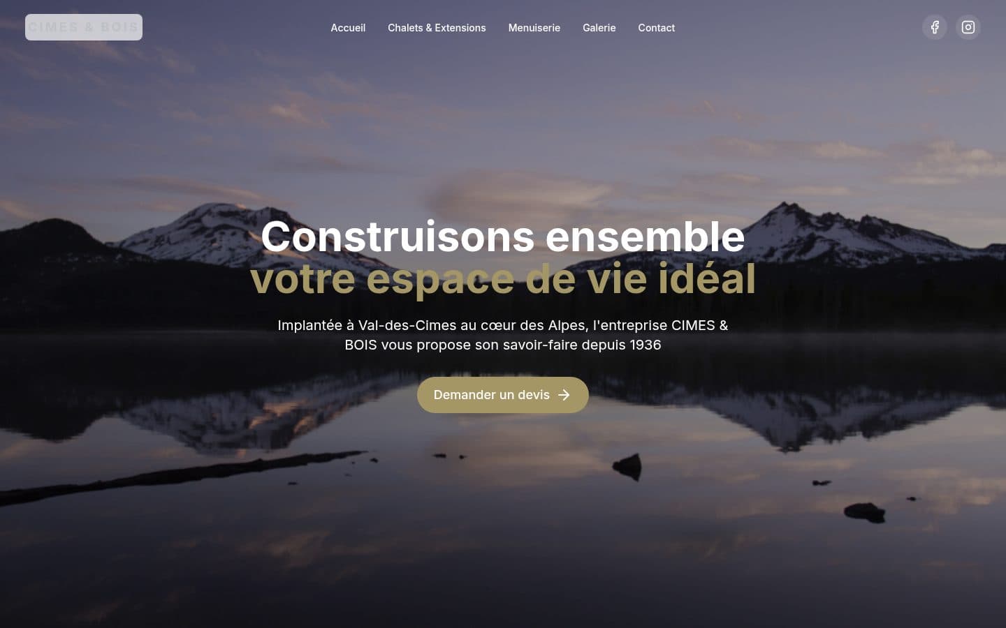Aperçu du site Cimes & Bois